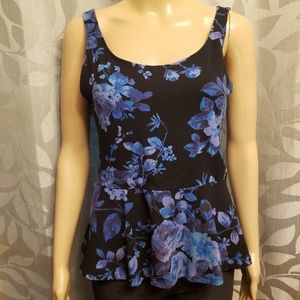Express Floral Peplum Tank Top